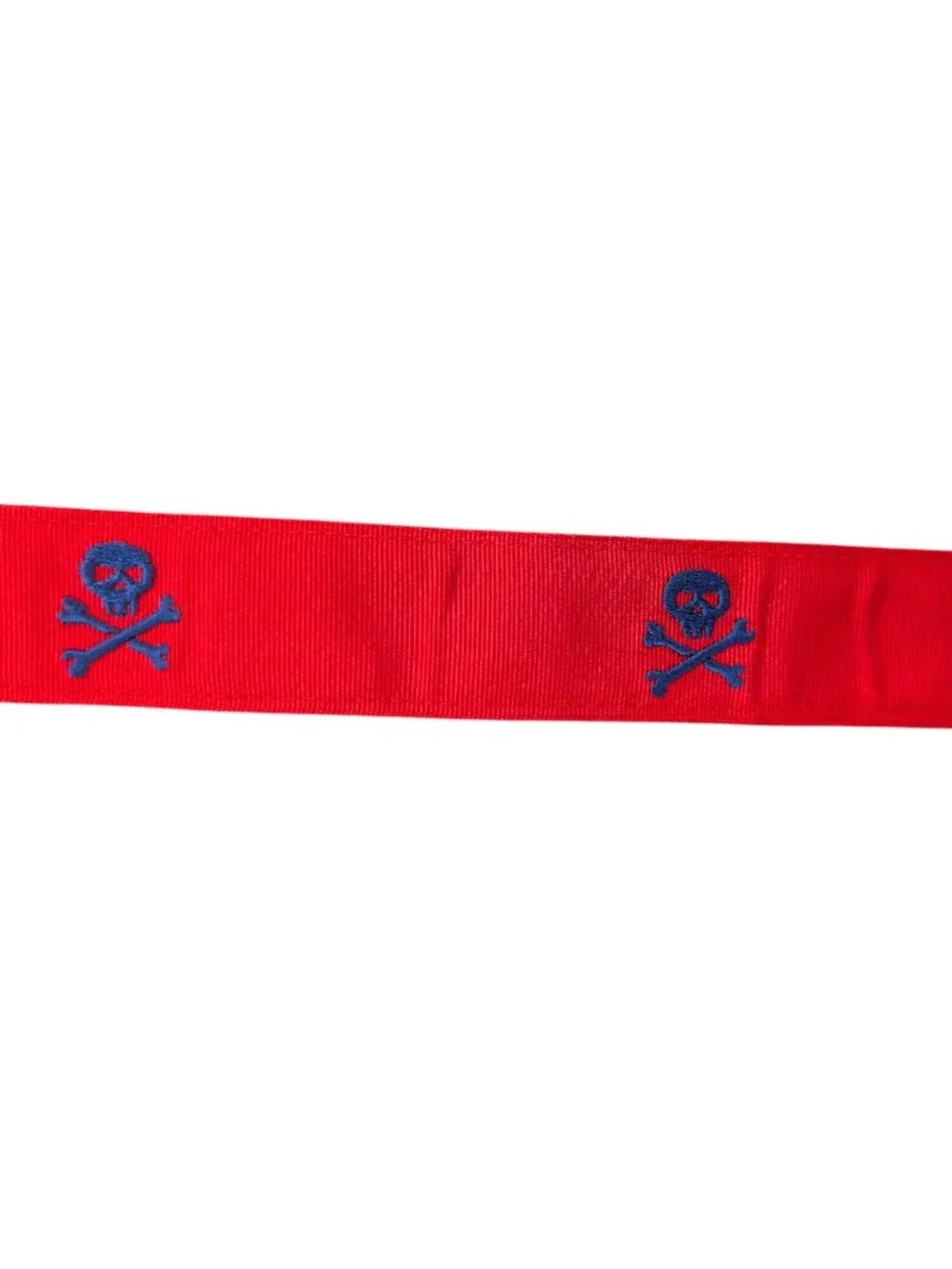 Vineyard Vines Skull Crossbones D Ring Belt Boys Jetty Red Blue Size L